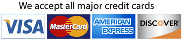 We Accept All Major Debit And Credit Cards